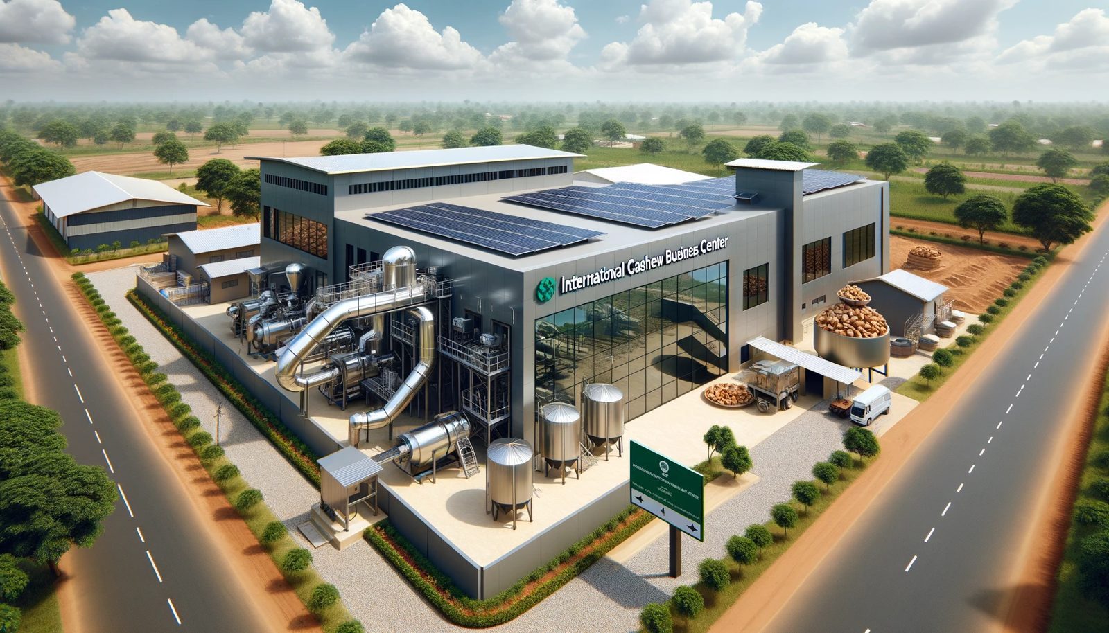 ICBC Global Cashew Hub — concept render of planned cashew processing facility in Ghana